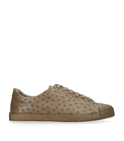 Baskets décontractées en cuir d'autruche Brotini