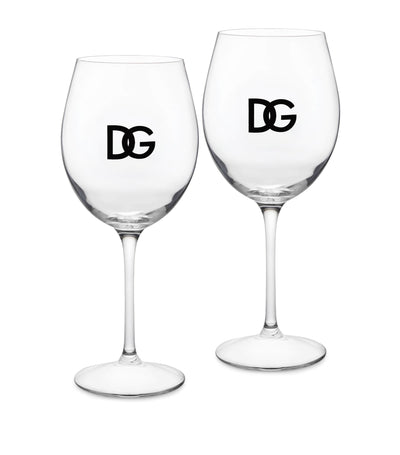 Harrods Dolce&Gabbana Casa Set of 2 DG Millennials Logo Wine Glasses- Buy online at McGrocer
