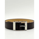 SVNX dark brown square buckle belt (British brand)