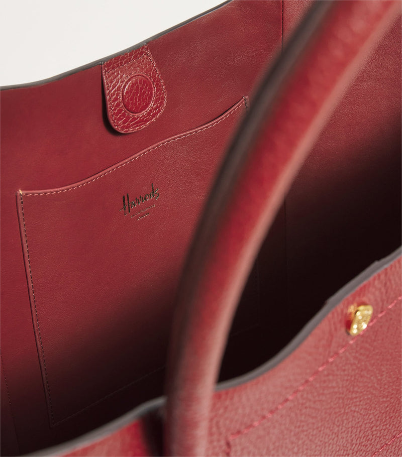 Harrods leather rope tote bag in Italian leather - British product