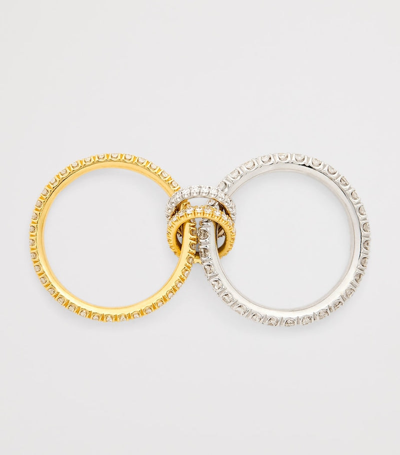 Spinelli Kilcollin Cadence ring yellow white gold diamonds, imported from the UK