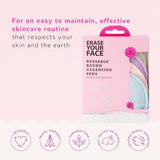 Erase Your Face reusable round cleansing pads 4 pack - British product