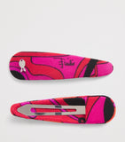PUCCI Orchidee print hair clips set of 2 - British product