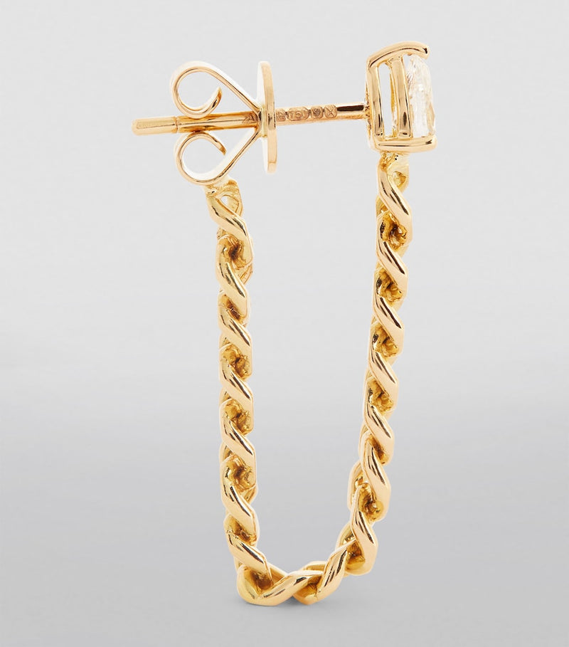 Anita Ko yellow gold Cuban chain single earring, imported from the UK