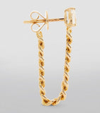 Anita Ko yellow gold Cuban chain single earring, imported from the UK