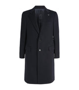 Regular Fit Virgin Wool Overcoat with Notched Lapels