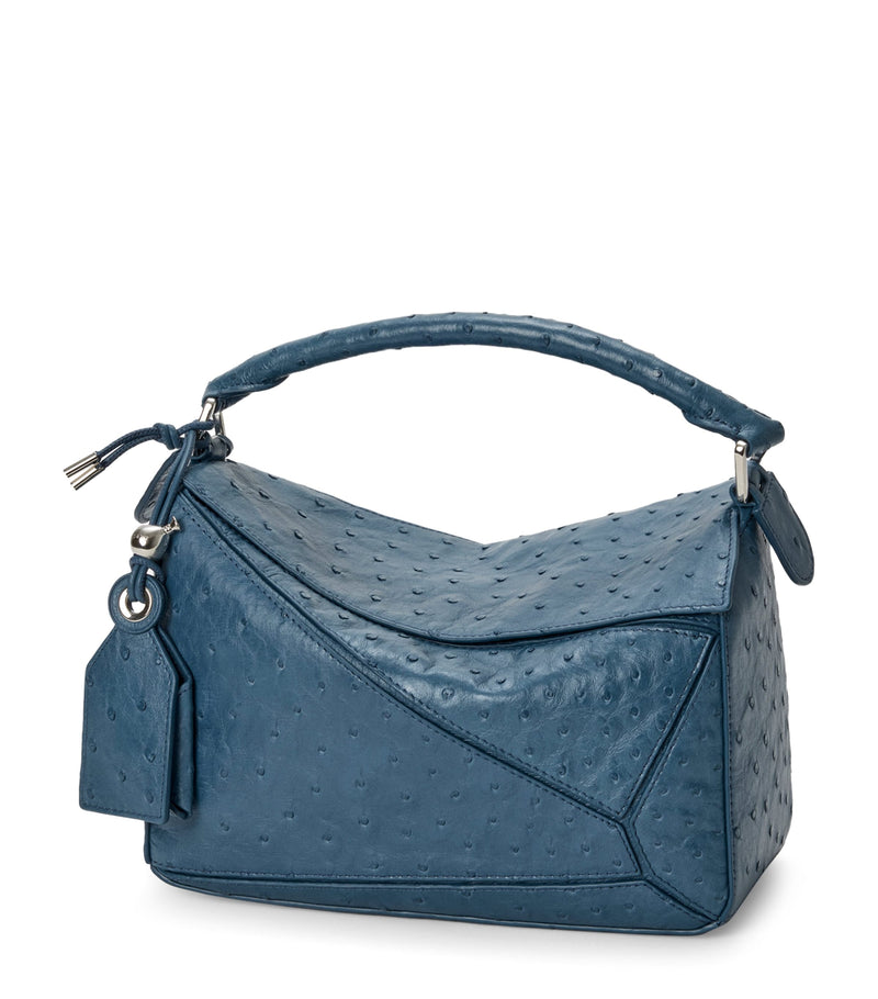 LOEWE Puzzle top-handle handbag ostrich leather, imported from the UK