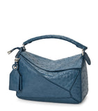 LOEWE Puzzle top-handle handbag ostrich leather, imported from the UK