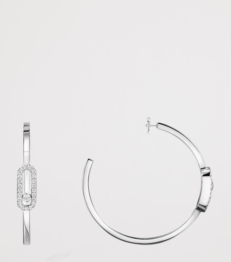 Messika Move Uno white gold hoop earrings 0.29ct diamond, UK version