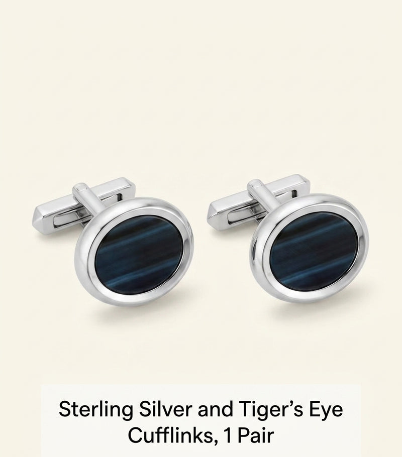 Cartier Panthère sterling silver cufflinks with hawk's eye - British brand