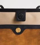 Harrods suede leather-trim tote bag, UK version