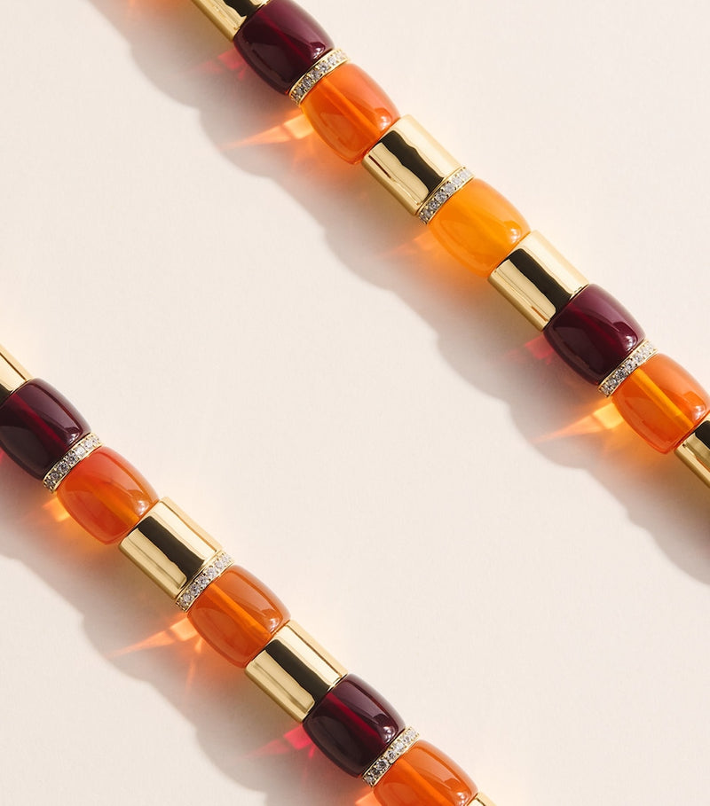 Eddie Borgo gold-plated amber and carnelian patch necklace, UK version