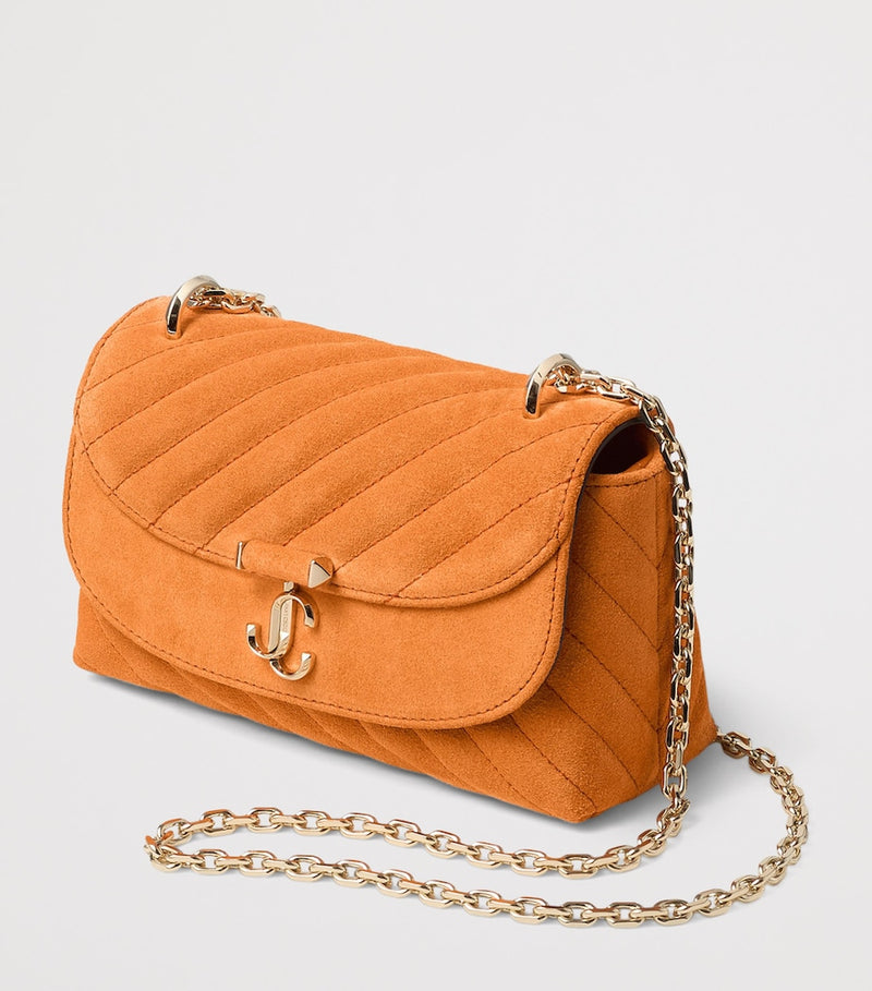 Jimmy Choo small quilted suede Curve cross-body bag, UK version