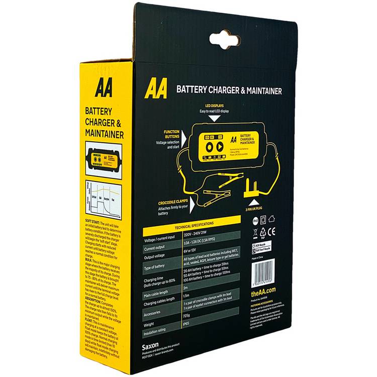 AA smart trickle car battery charger 6V12V (British brand)