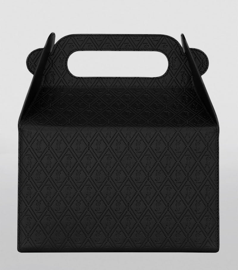 Saint Laurent embossed takeaway box bag in calfskin, UK version
