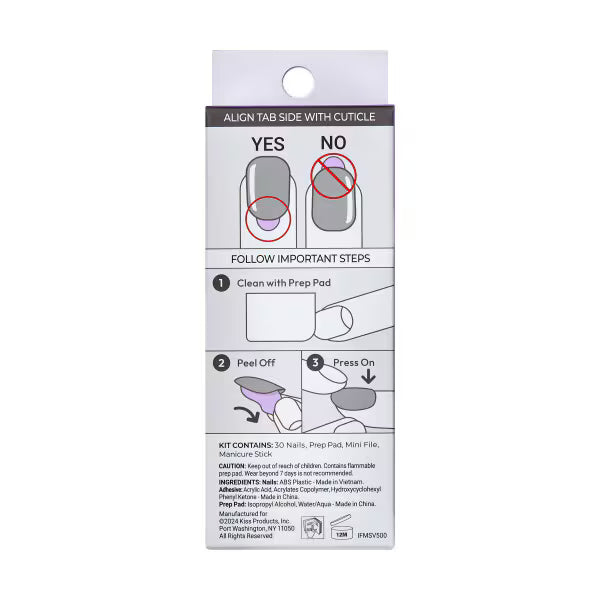Kiss Press-On Nails French Manicure 30 piece, UK version