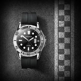 Sekonda men's sports watch black silicone strap, UK version