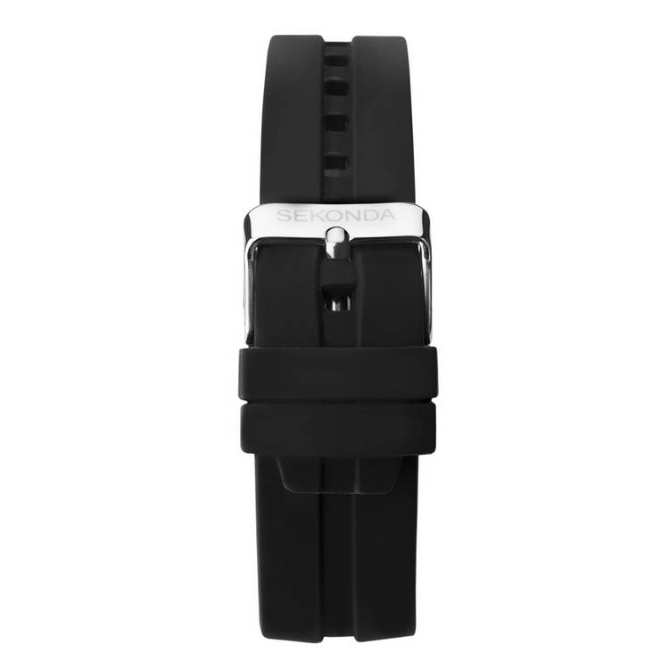 Sekonda men's sports watch black silicone strap, UK version