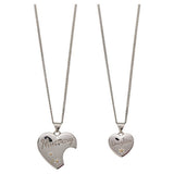 Argos Moon & Back Mum & Daughter Split Heart Pendant Necklace Set Sterling Silver 18in Chains- Buy online at McGrocer