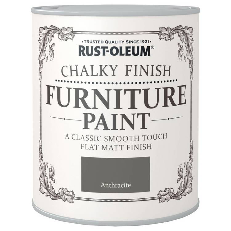 Rust-Oleum chalky furniture paint Anthracite 750ml - British product