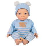My First Tiny Treasures blue teddy baby doll 14 inch, UK version