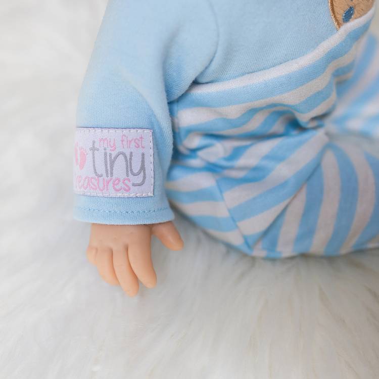 My First Tiny Treasures blue teddy baby doll 14 inch, UK version