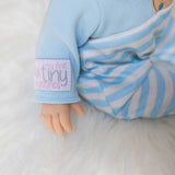 My First Tiny Treasures blue teddy baby doll 14 inch, UK version