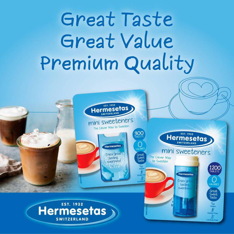 Hermesetas mini sweeteners 1200 tablets - British product