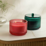 Habitat multiwick scented candle set in red and green glass, UK version