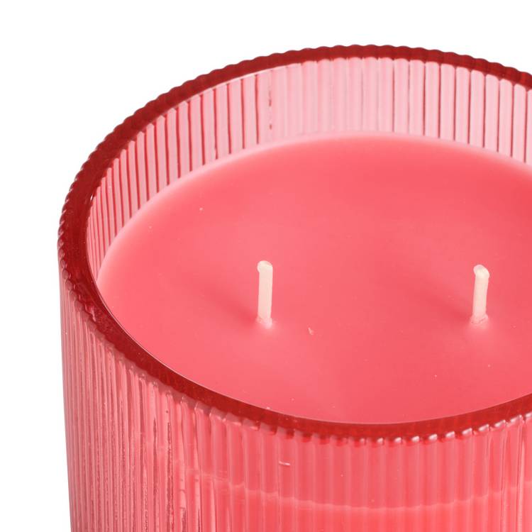 Habitat multiwick scented candle set in red and green glass, UK version
