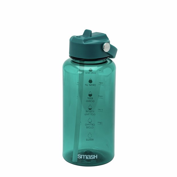 Smash teal water bottle with sipper straw cap 800ml - British product