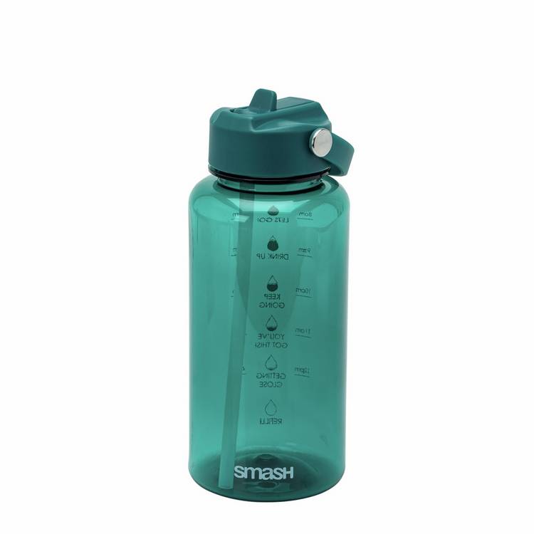 Smash teal water bottle with sipper straw cap 800ml - British product