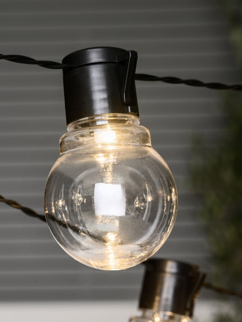 Black outdoor festoon lights 40 warm white LEDs 9.8M (British brand)