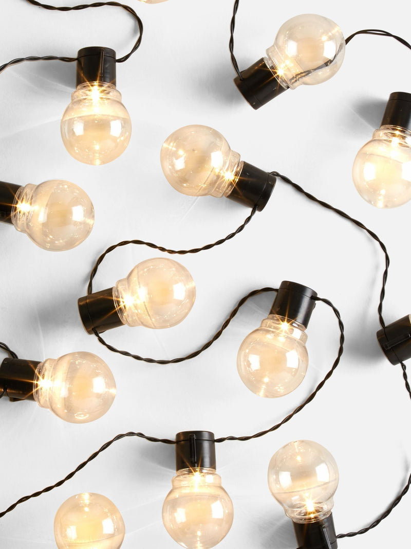 Black outdoor festoon lights 40 warm white LEDs 9.8M (British brand)