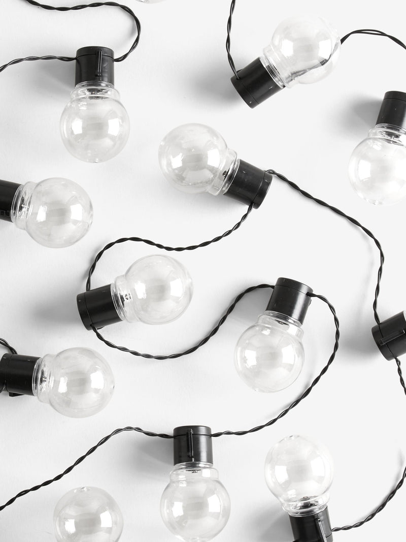 Black outdoor festoon lights 40 warm white LEDs 9.8M (British brand)