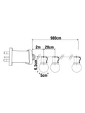 Black outdoor festoon lights 40 warm white LEDs 9.8M (British brand)