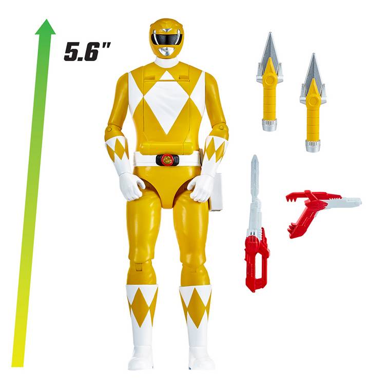 Mighty Morphin Power Rangers Yellow Action Figure 23cm, imported from the UK