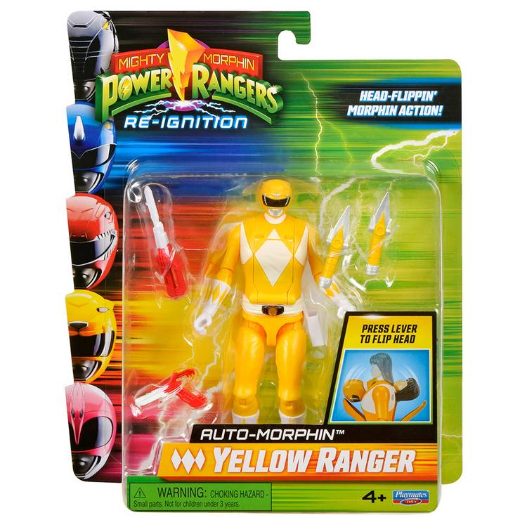 Mighty Morphin Power Rangers Yellow Action Figure 23cm, imported from the UK