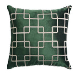 Habitat Geo Velvet Jacquard cushion green 43x43cm, imported from the UK