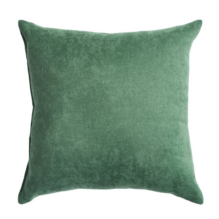 Habitat Geo Velvet Jacquard cushion green 43x43cm, imported from the UK