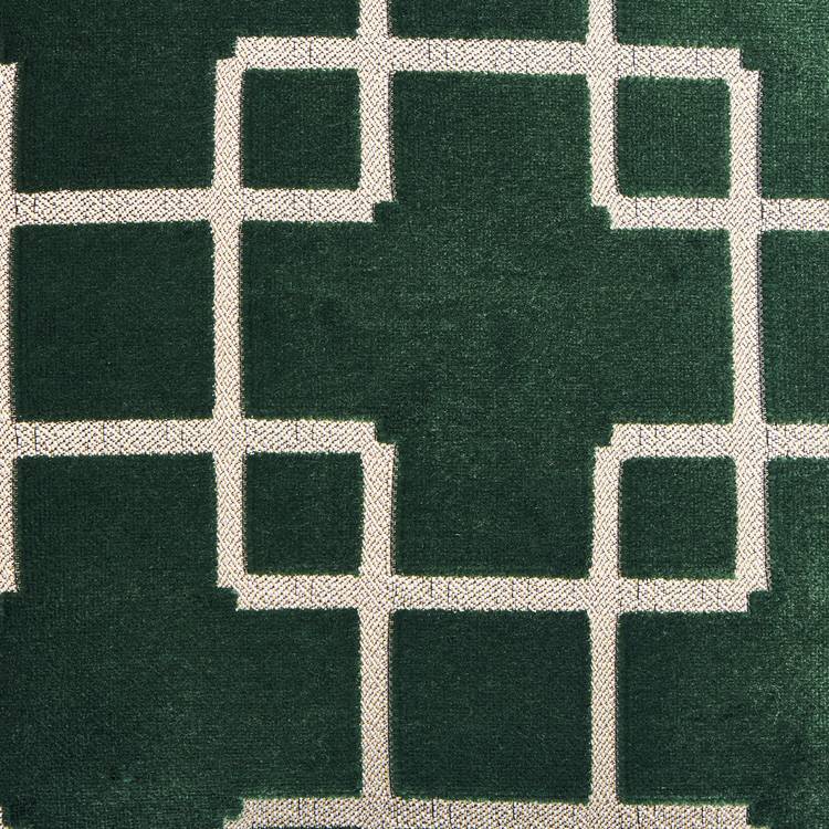 Habitat Geo Velvet Jacquard cushion green 43x43cm, imported from the UK