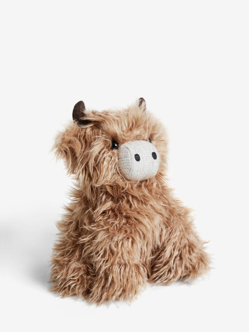 Brown Hamish Highland Cow soft toy doorstop 26cm height - British product