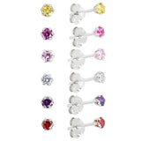 Argos Revere Sterling Silver Cubic Zirconia Stud Earrings Set of 6- Buy online at McGrocer