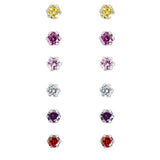 Revere cubic zirconia stud earrings set of 6, UK version