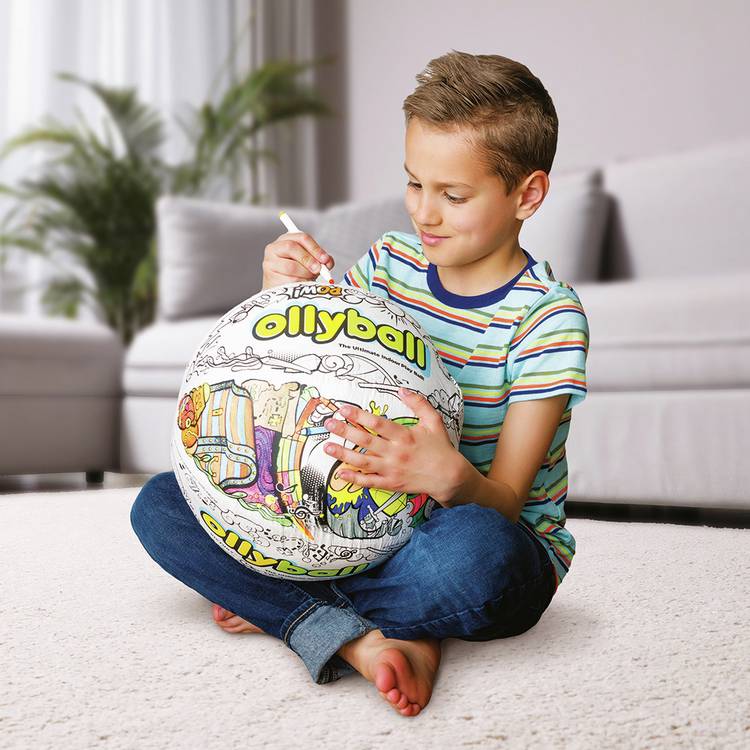 Ollyball Colourable Play Ball 20.5cm, imported from the UK
