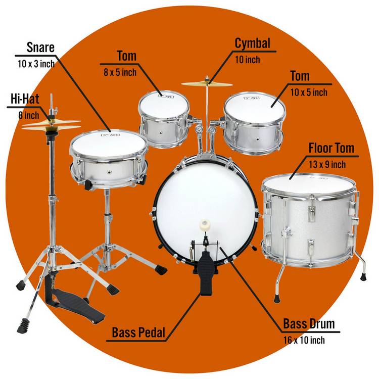 3rd Avenue junior drum kit silver sparkle (British brand)
