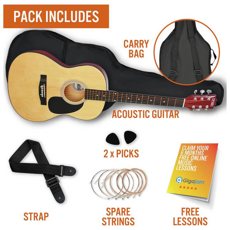 3rd Avenue full size acoustic guitar pack natural, UK version