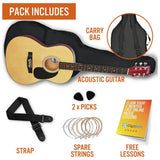 3rd Avenue full size acoustic guitar pack natural, UK version