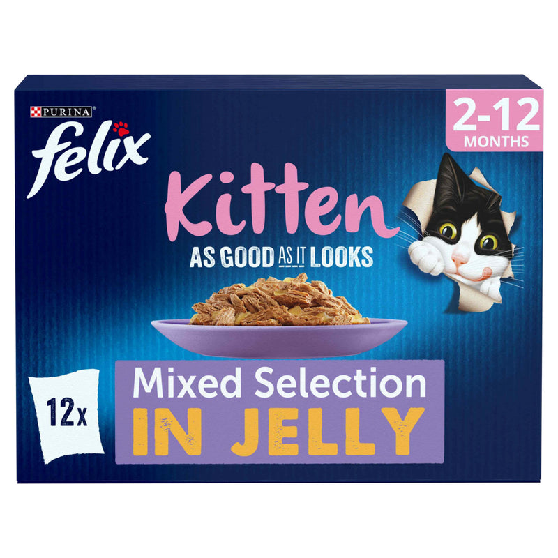 Felix kitten wet food mixed jelly 12 x 85g - British product