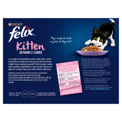 Felix kitten wet food mixed jelly 12 x 85g - British product